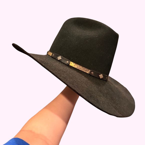 Vintage Resistol Beaver Felt Black Cowboy Hat 0414 Trophy Sz 7-3/8